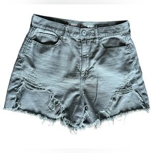 American Eagle Distressed Highest Rise Mom Short Light Olive Green Size 8